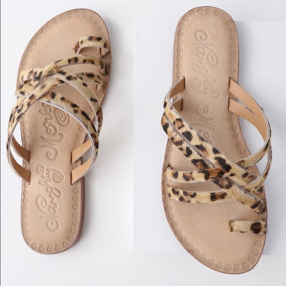 Zooche Leopard Print Pony Fur Slide Sandals 8.5 - Picture 5 of 8